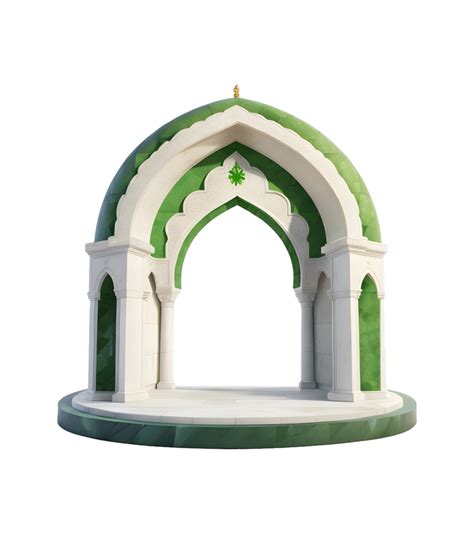 3d Green Marble Gate Entrance Islamic Png Generative Ai 27433728 Png