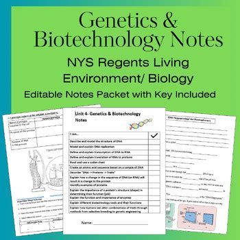 Living Environment Biology Genetics And Biotechnology Notes Packet