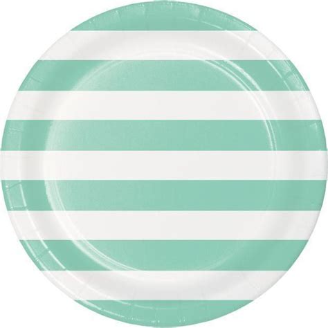 Dots Stripes Fresh Mint Paper Plates Ct Mint Paper Plates