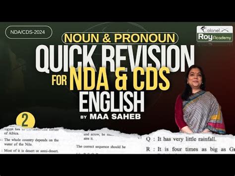 Quick Revision For Nda Cds Important Rules Noun Pronoun