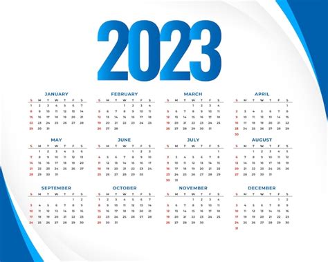 Free Vector | Simple 2023 calendar for event organizer design