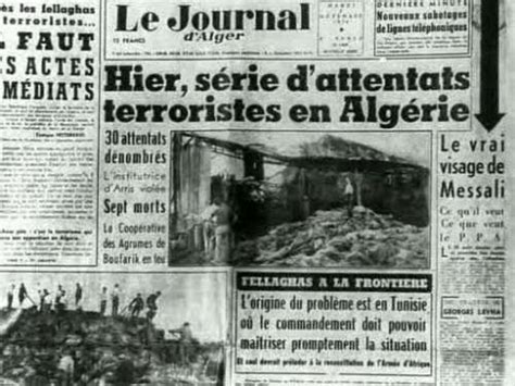 Dans la nuit du 31 octobre 1954 une série d attentats éclatent en