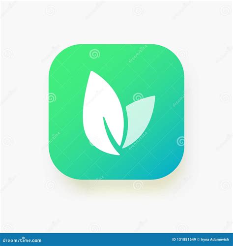 Leaf Icon Vector Logo Button Eco Nature Healthy Concept Green Natural Plant Symbol Sign