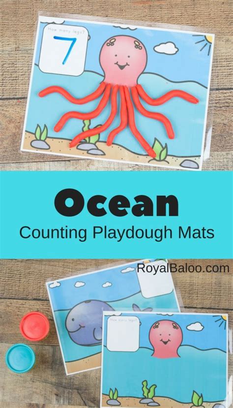 Ocean Playdough Math Mats For Counting And Addition Royal Baloo