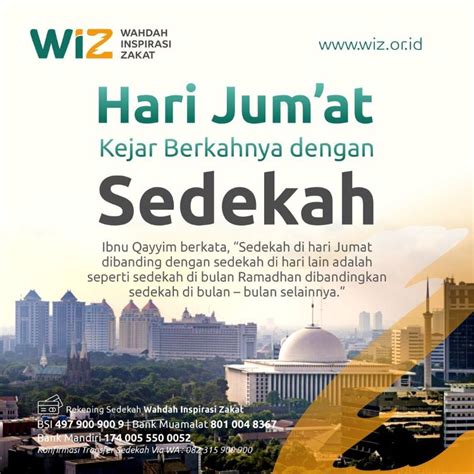 Sempurnakan Keberkahan Hari Jumat Dengan Sedekah Wahdah Inspirasi Zakat