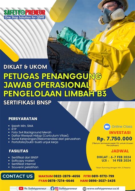 Petugas Penanggung Jawab Operasional Pengelolaan Limbah B3