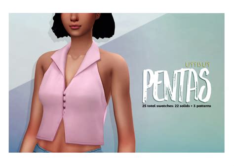 Sims 4 Pentas Buttoned Crop The Sims Book