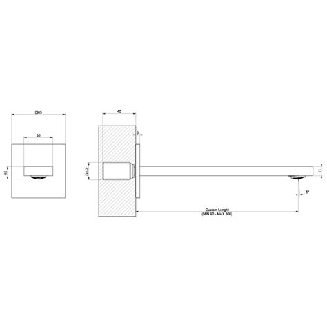 Gessi 73104 031 INVERSO Bocca Per Lavabo Da Parete Con Lunghezza