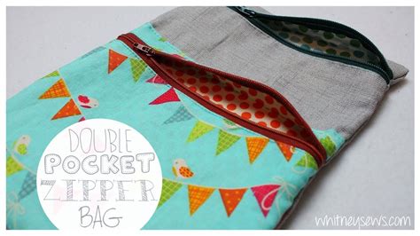 Double Pocket Lined Zipper Bag {easy} Whitney Sews Youtube