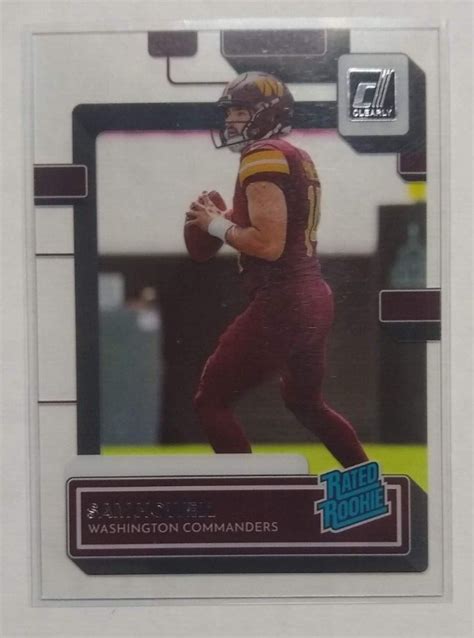 2022 Clearly Donruss Sam Howell RC 55 Rated Rookie Commanders EBay