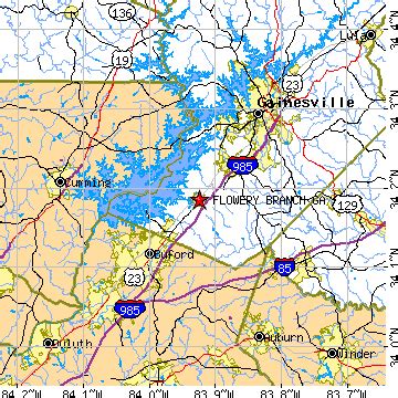 Flowery Branch, Georgia (GA) ~ population data, races, housing & economy