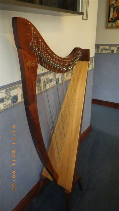 Salvi Aida Mahogany 34 String Lever Harp With Dust Cover And Padded