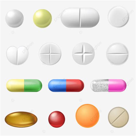 Medication Pills Clipart Vector Realistic Medical Pills Antibiotic