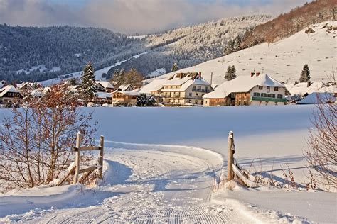 Bernau Schwarzwald Winterwanderweg Auf Dem Albweg Vom Ortsteil