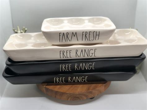 Rae Dunn Farm Fresh Egg Holder Free Range Ceramic Egg Holder Etsy