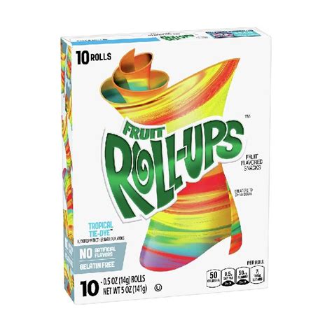 Fruit Roll Ups Tropical Tie Dye Pack Snack And Spark