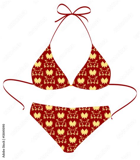The Isolated Red Bikini Suit On A White Background Stock Vector Adobe Stock