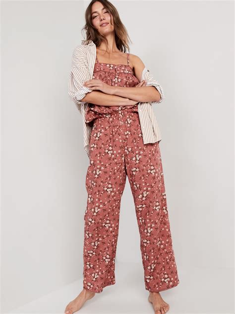 High Waisted Floral Wide Leg Pajama Pants Old Navy