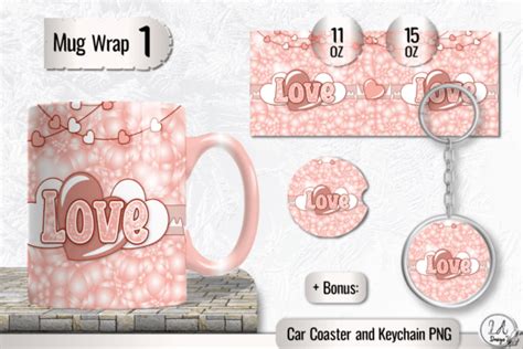 Love Mug Wrap. Valentine Mug Design Graphic by LilianaArt · Creative ...