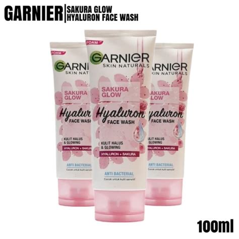 Jual Garnier Sakura Glow Hyaluron Face Wash 100ml Bpom Satuan