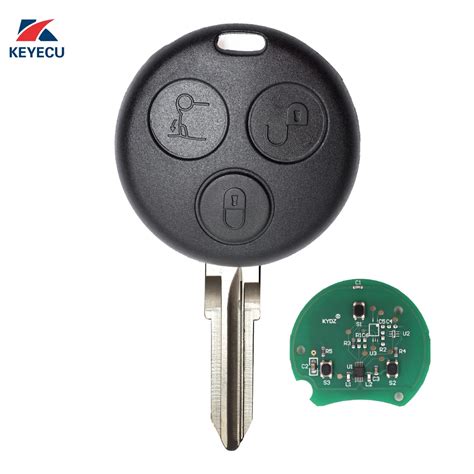 Keyecu Replacement Remote Car Key Fob Button Mhz For Smart Fortwo