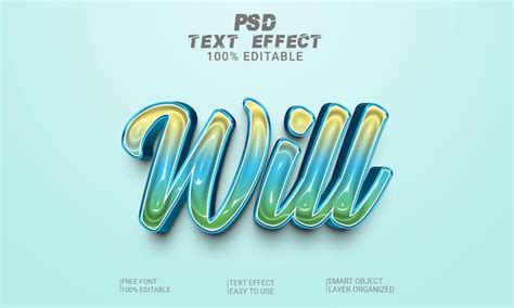 Efeito De Texto 3d PSD Premium