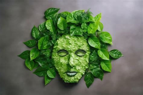 Abstract environment conservation leaves art style of green nature and