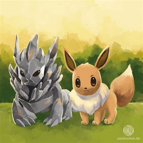 I painted a rock type eevee evolution :D : Pokemonart