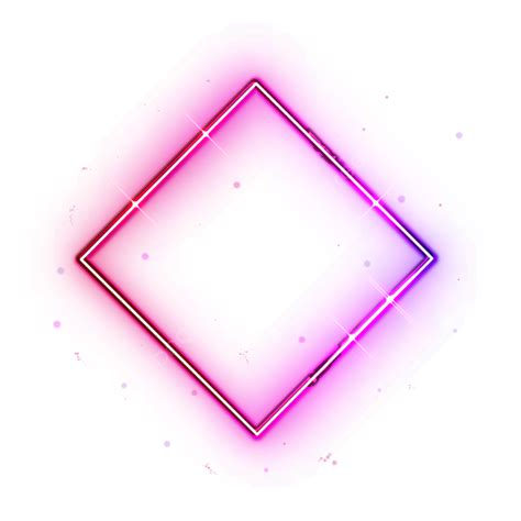 Light Effect Square PNG Image Red Pink Neon Light Effect Star Square