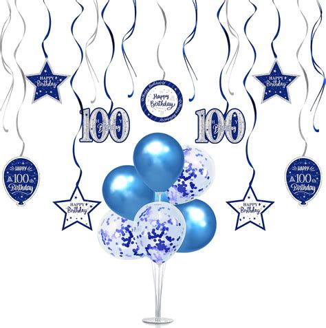 Amazon.com: Nelbiirth Happy 100th Birthday Party Decorations Set,100th ...