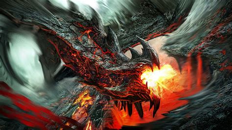 HD wallpaper: dragon, fire dragon, fictional character, mythical ...