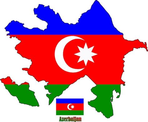 Mapa Y Bandera De Azerbaiy N Vector Premium