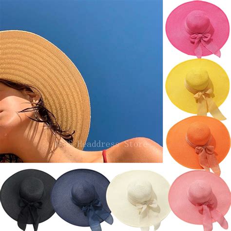 Chapeau De Soleil Pliable Large Bord Pour Femmes Et Filles En Paille