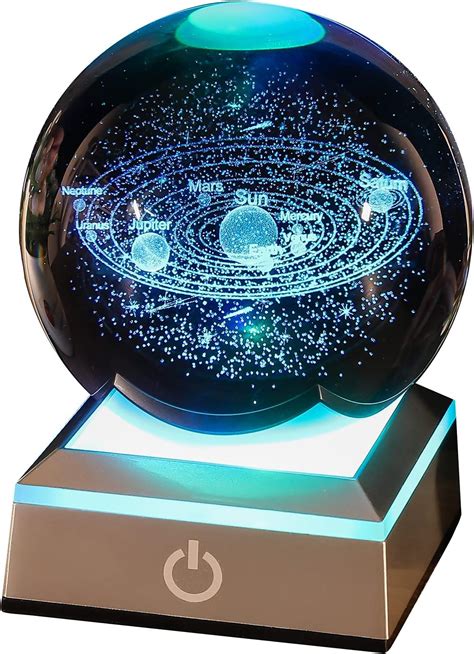 Yanzxu D Solar System Crystal Ball With Led Colorful Lighting Touch