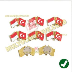 Jual Pin Bendera Persahabatan Indonesia Turki Cross Flag Pin Magnet