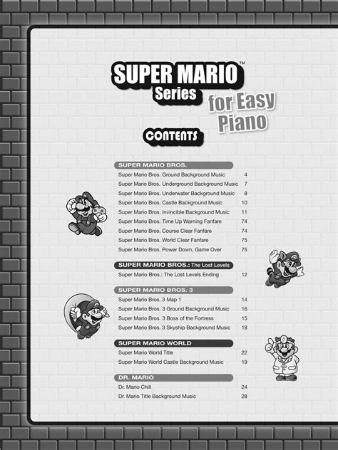 Super Mario Bros Main Theme Overworld Piano Solo Sheet Music