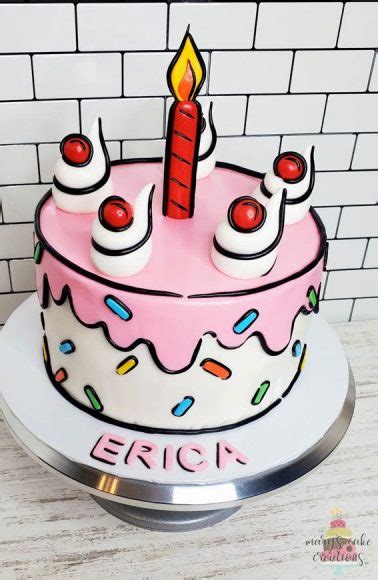 50 Cute Comic Cake Ideas For Any Occasion Pink Cartoon Cake