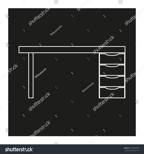 Vector Icon Office Table Shape Stock Vector Royalty Free 1620094756