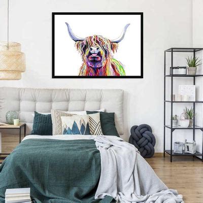 Multicolour Highland Cow Canvas – artprintshop.com