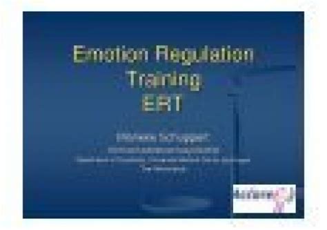 Emotion Regulation Training ERT Borderline Personality Disorder