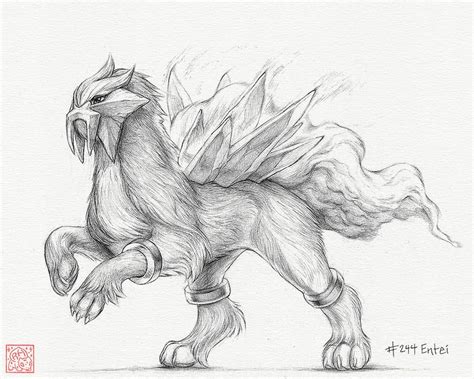 Entei 8 X 10 Print pokemon Drawing, Art, Artwork, Gaming, Nintendo ...