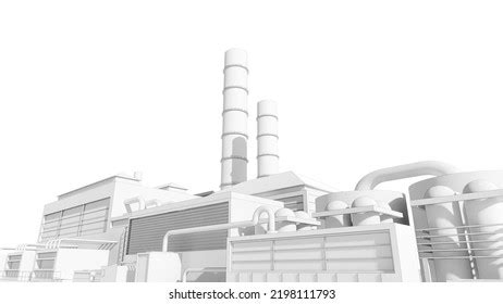 Modern Industrial Plantcity Factorybuildings Architecture 3d Stock Illustration 2198111793 ...