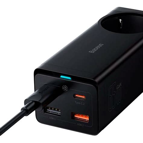 Carregador Baseus Gan Pro Fast Charger Xusb C Xusb Ac W Preto