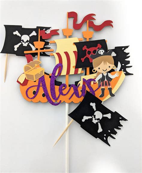 Pirate Cake Topper Pirate Birthday Cake Topper Pirate Party Etsy