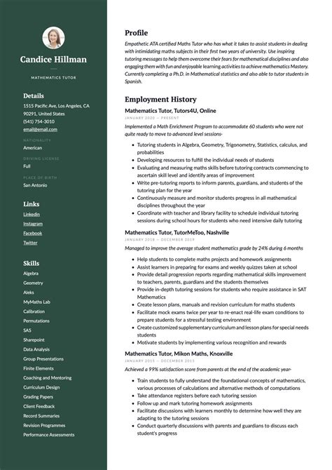 Tutor Resume Writing Guide 24 Resume Examples 2023