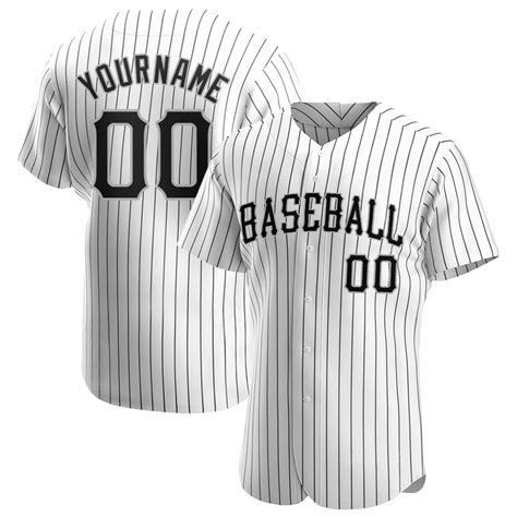 Custom Team Gray Baseball Authentic White Black Strip Jersey Black