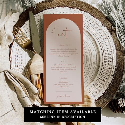 Juniper Arched Boho Wedding Program Template Terracotta Etsy