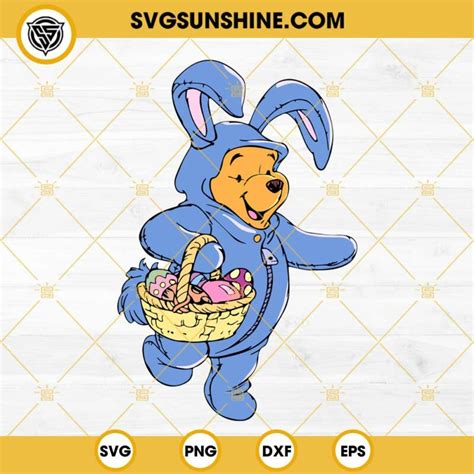 Happy Easter Winnie The Pooh SVG Winnie The Pooh Bunny SVG Happy