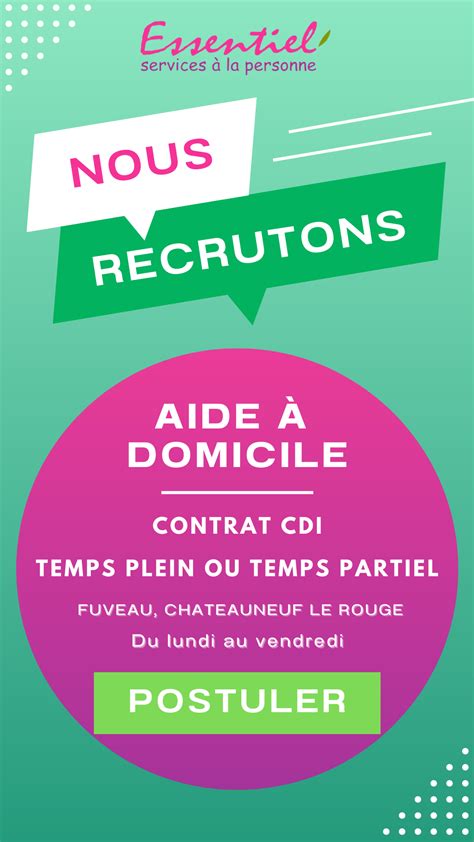 RECRUTEMENT AIDE A DOMICILE CHATEAUNEUF LE ROUGE FUVEAU Essentiel