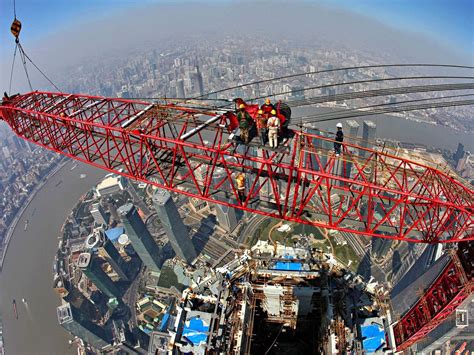 A Crane Used To Build Shanghai Tower The Worlds Second Tallest